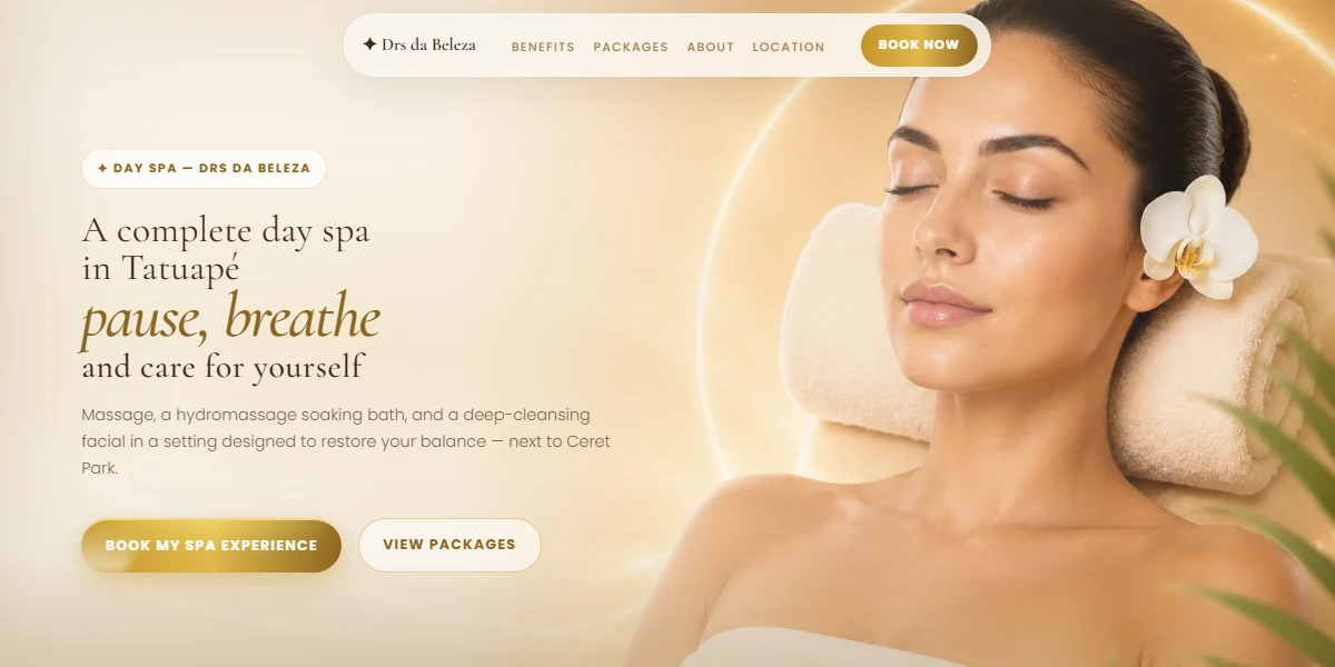 Brazilian aesthetics clinic day spa landing page