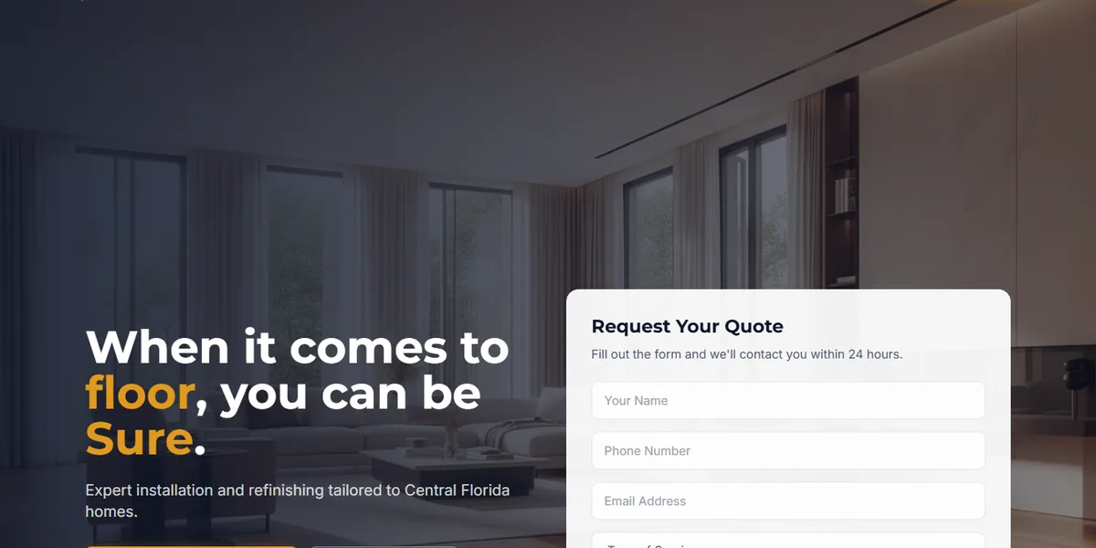 FloorSure flooring website homepage