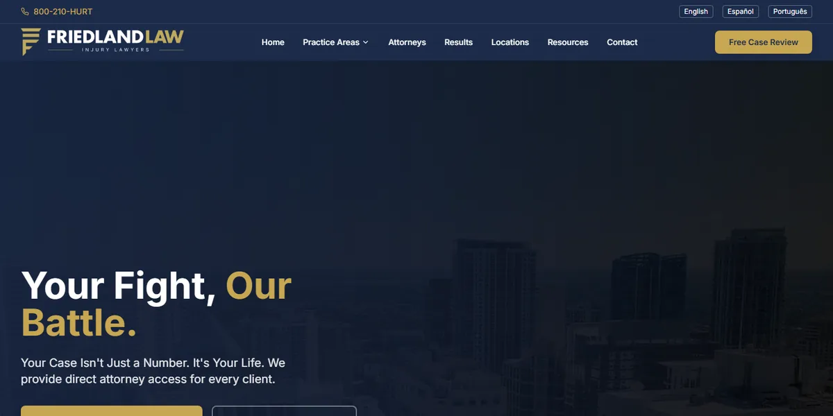 Friedland Law website homepage